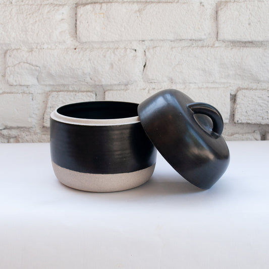 Black Lidded Jar