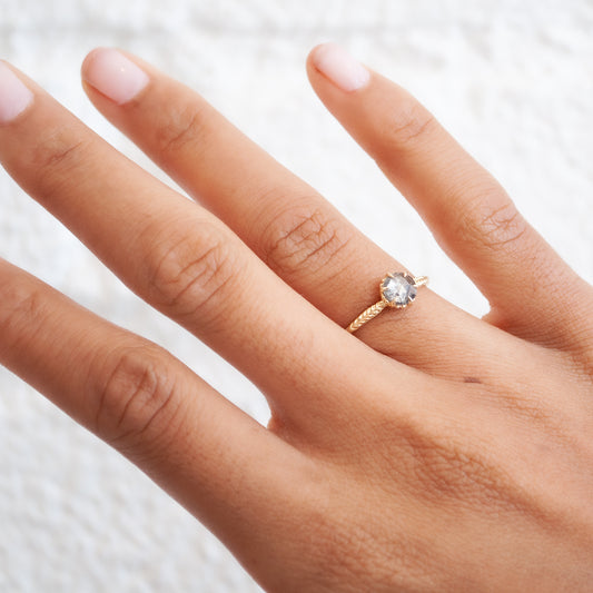 Salt & Pepper Diamond Evergreen Solitaire