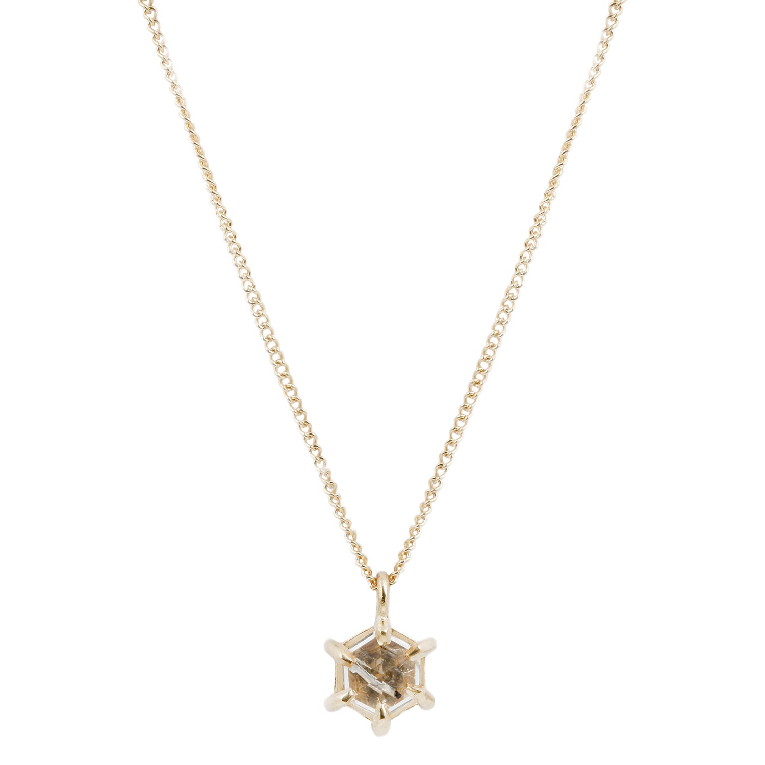 Small Quartz Hexagon Necklace