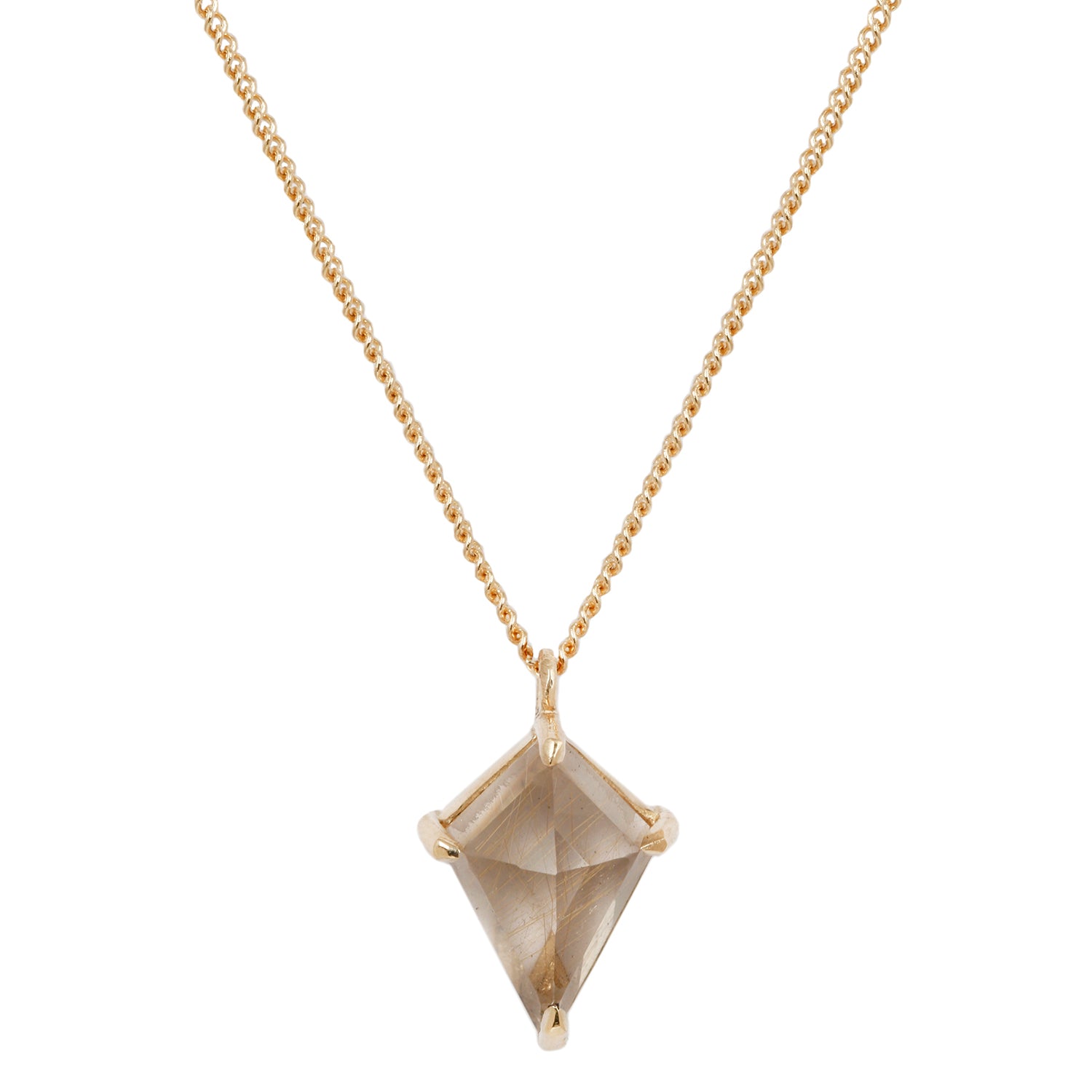 Large Yellow Quartz Kite Necklace