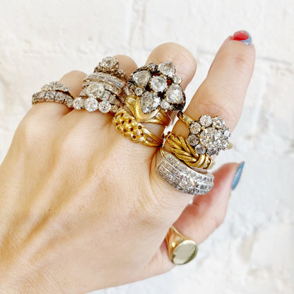 Deco Diamond Quartet Ring