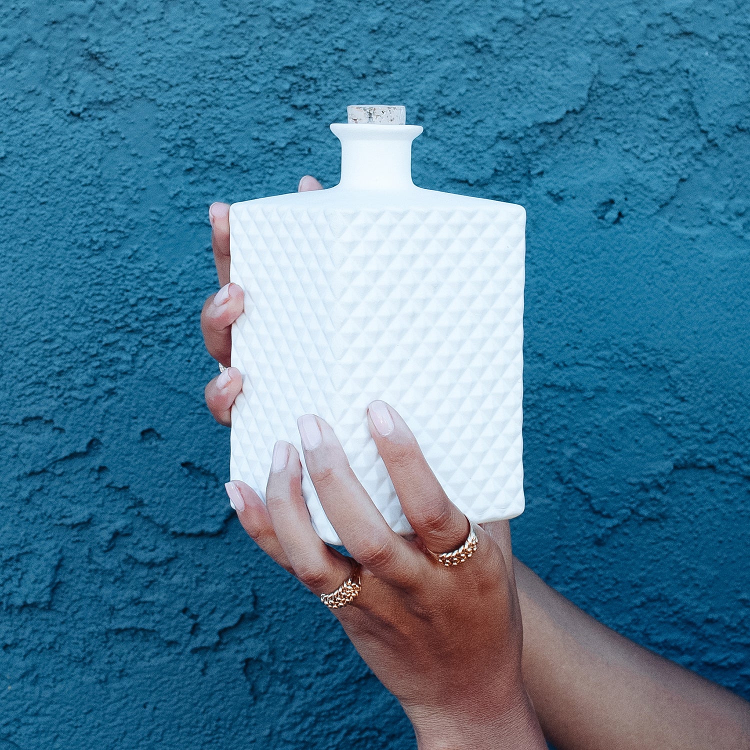 Porcelain Faceted Decanter
