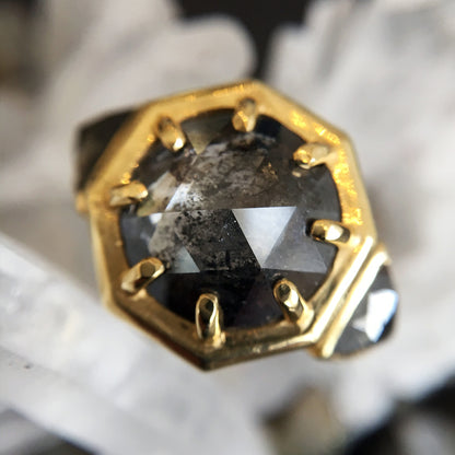Three Diamond Cleopatra Ring