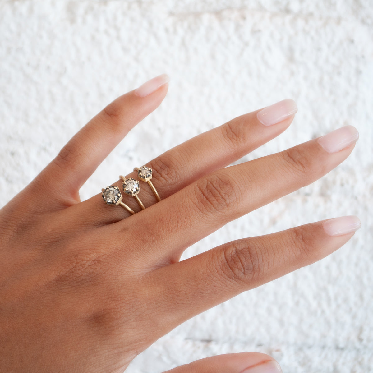 Brown Diamond Hexagon Ring, .5ct