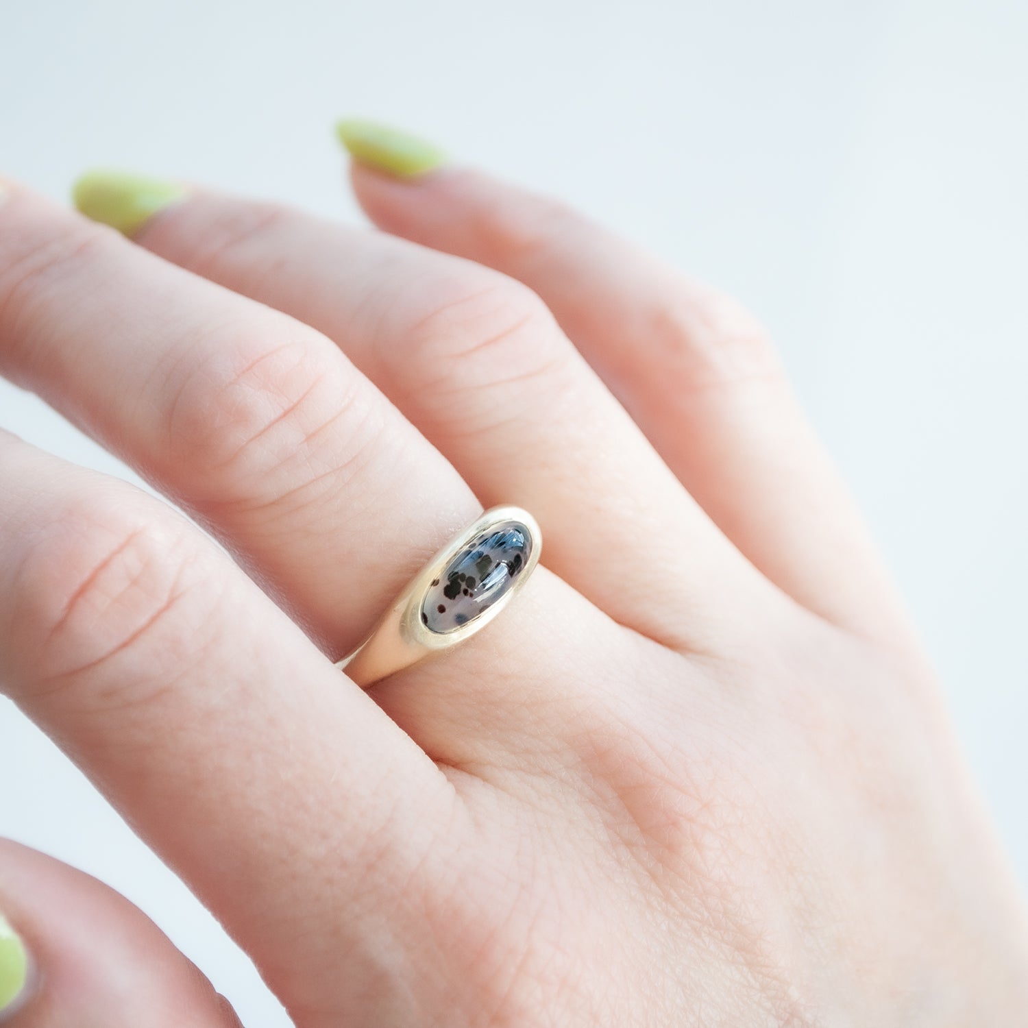 Dendritic Agate Slab Ring