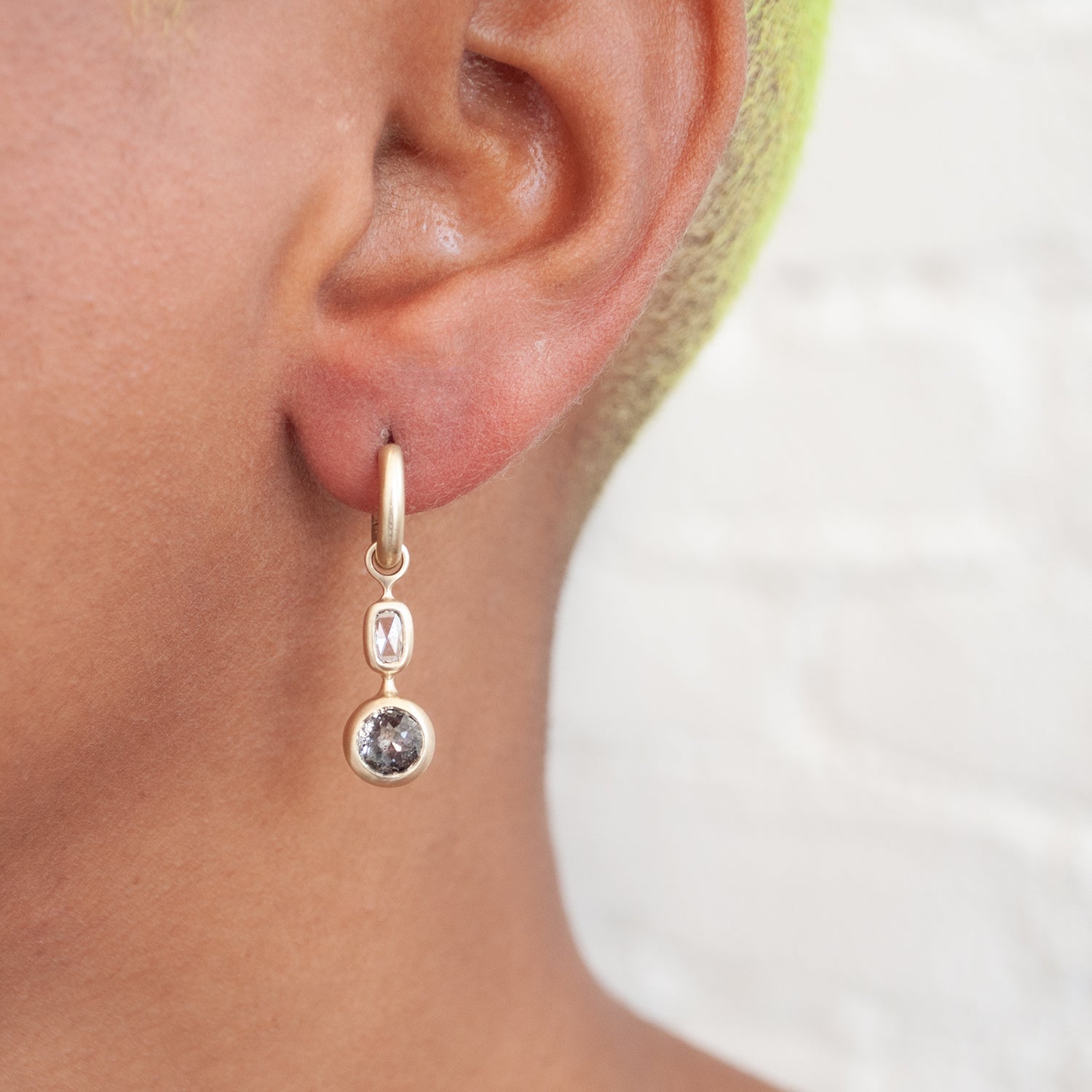 Salt & Pepper Mixed Mogul Diamond Drops