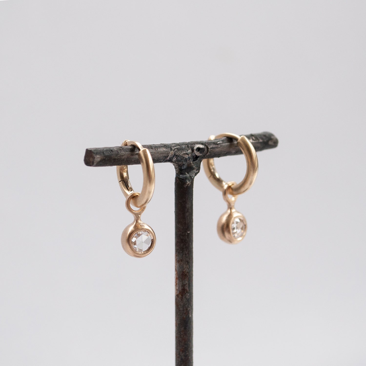 Rosecut Diamond & Gold Hoop Earrings