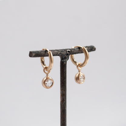 Rosecut Diamond & Gold Hoop Earrings