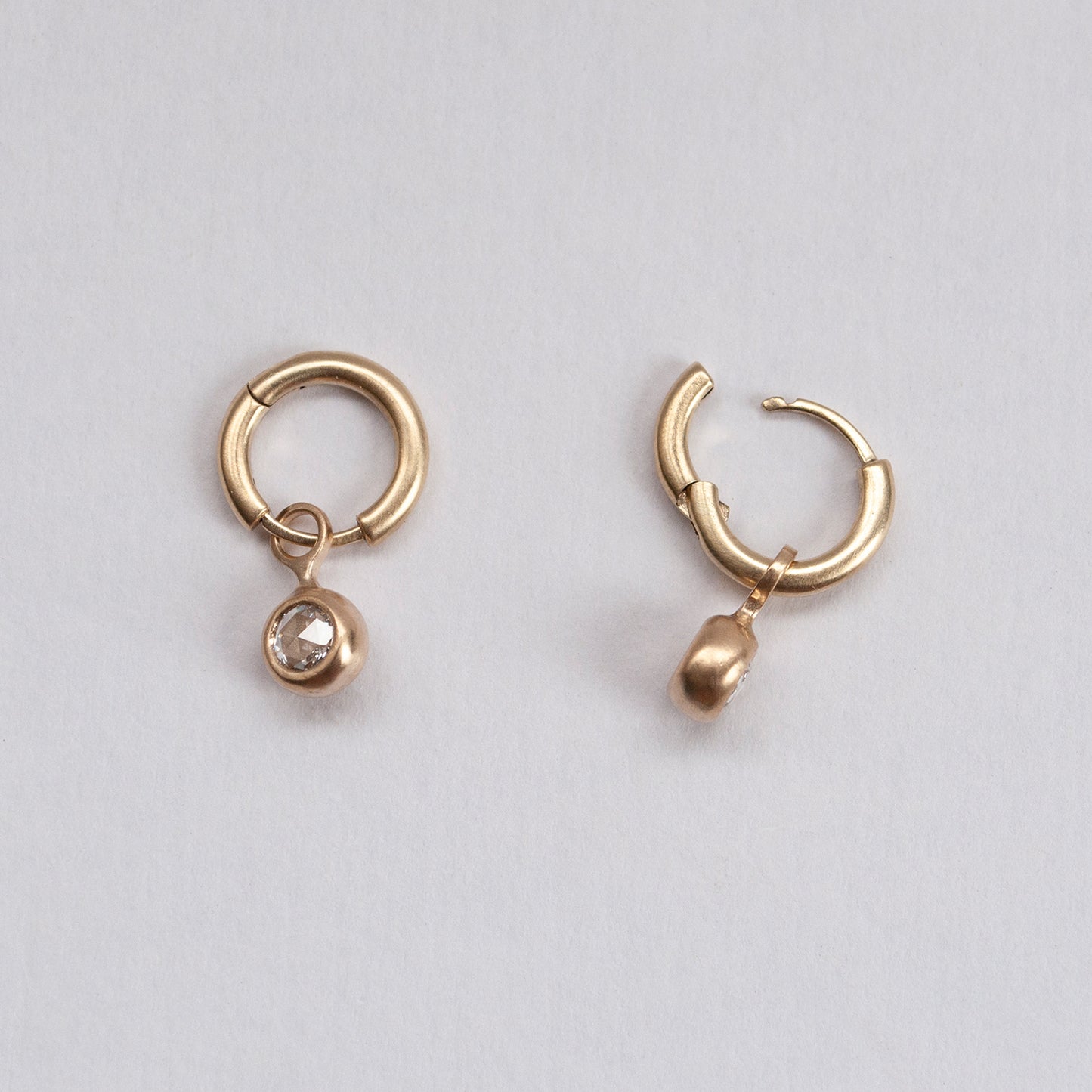 Rosecut Diamond & Gold Hoop Earrings