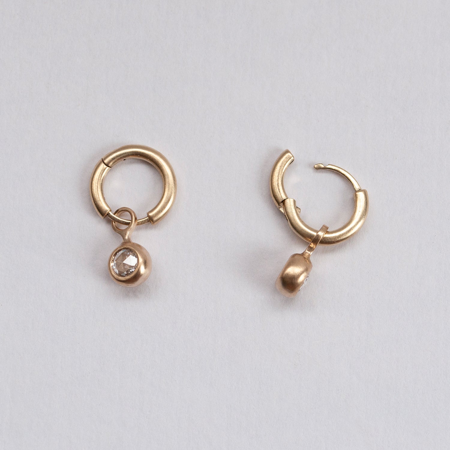 Rosecut Diamond & Gold Hoop Earrings