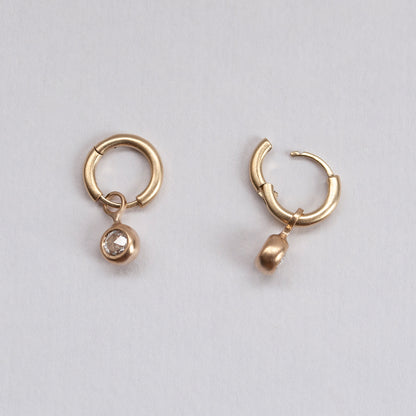 Rosecut Diamond & Gold Hoop Earrings
