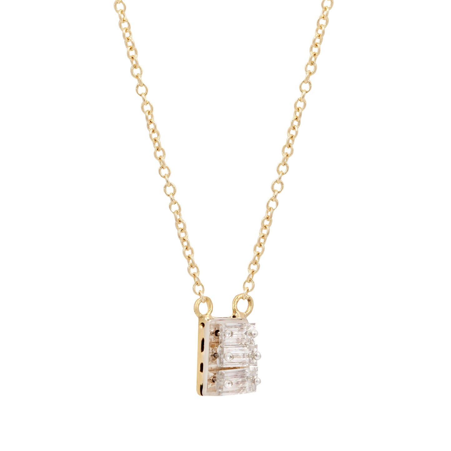 Triple Baguette Diamond Necklace