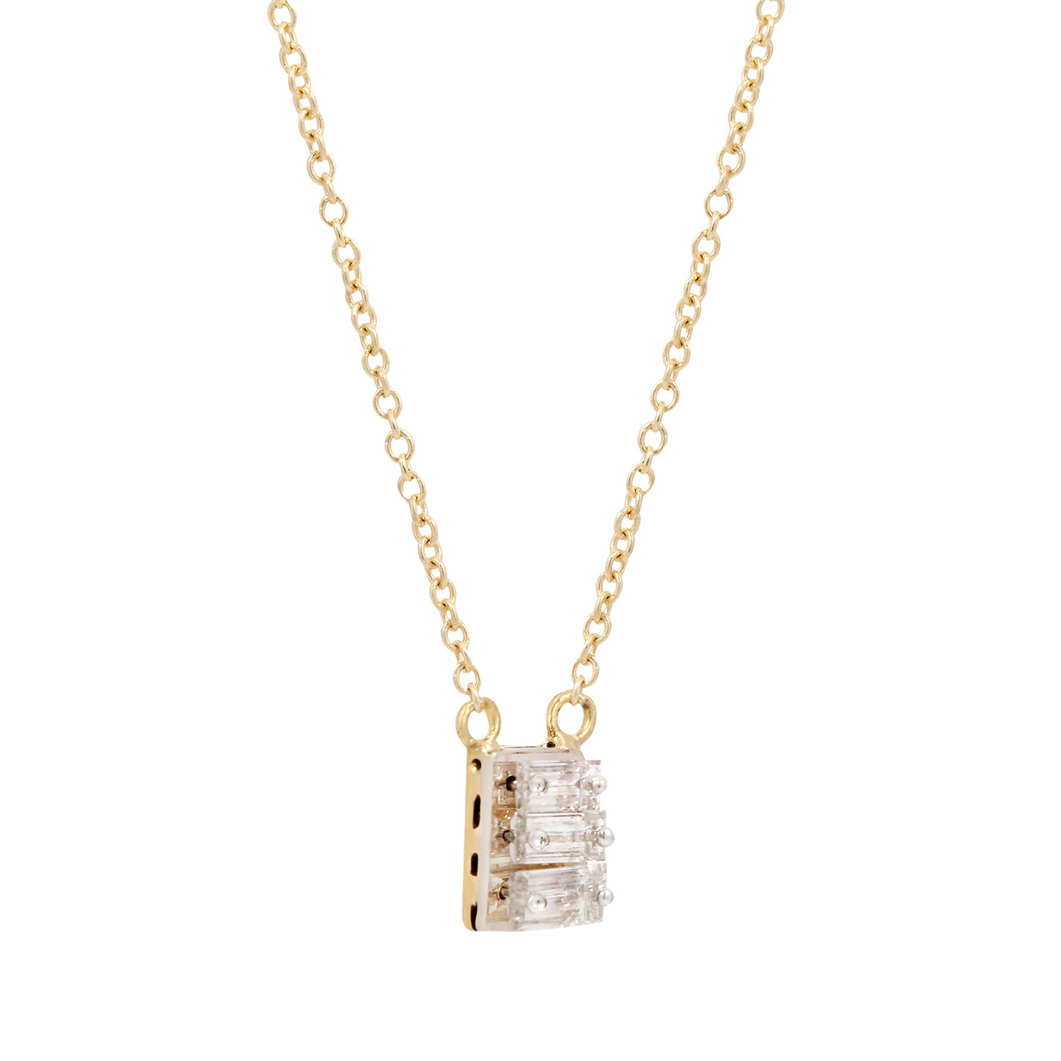 Triple Baguette Diamond Necklace