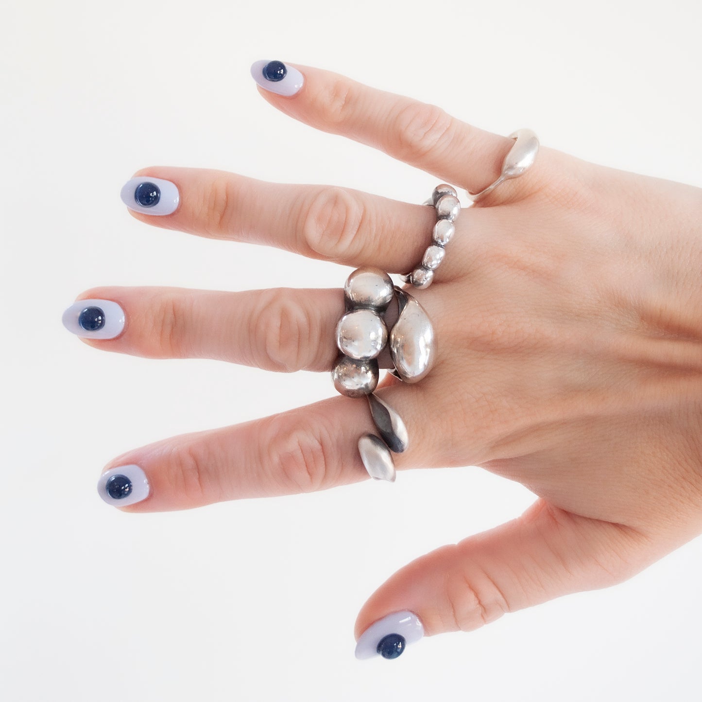 Silver Peony Buds Ring