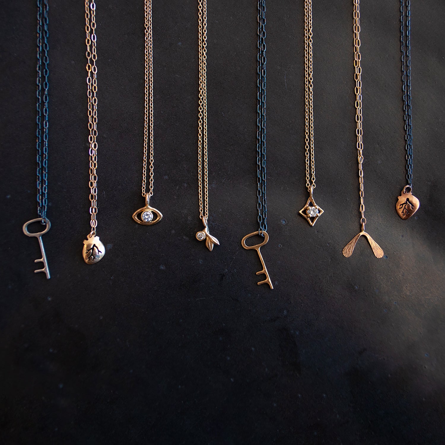 Tiny Mixed Metal Heart Necklace